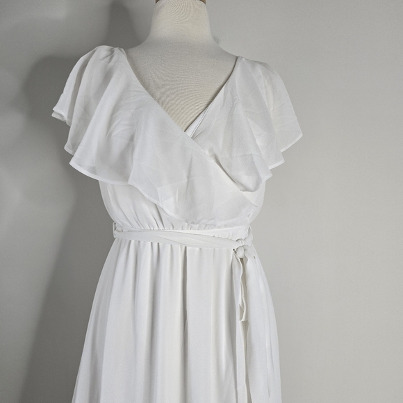 Baltic Born Katya Ruffle Maxi Dress White Size M Bridal Garden Party Flowy - Picture 4 of 15